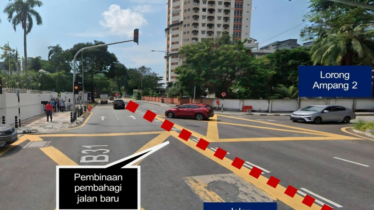DBKL Permanently Closes Two Traffic Light Intersections on Jalan Ampang from Today