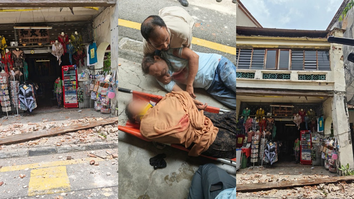 Two Sri Lankan Tourists Hurt as Heritage Building Debris Collapses in George Town