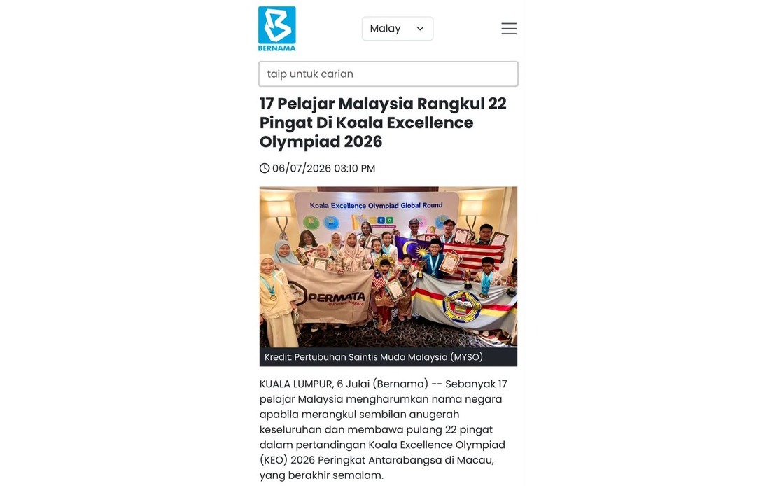 PM Anwar Lauds 17 Malaysian Students for 22-Medal Haul at KEO 2026 Global Finals
