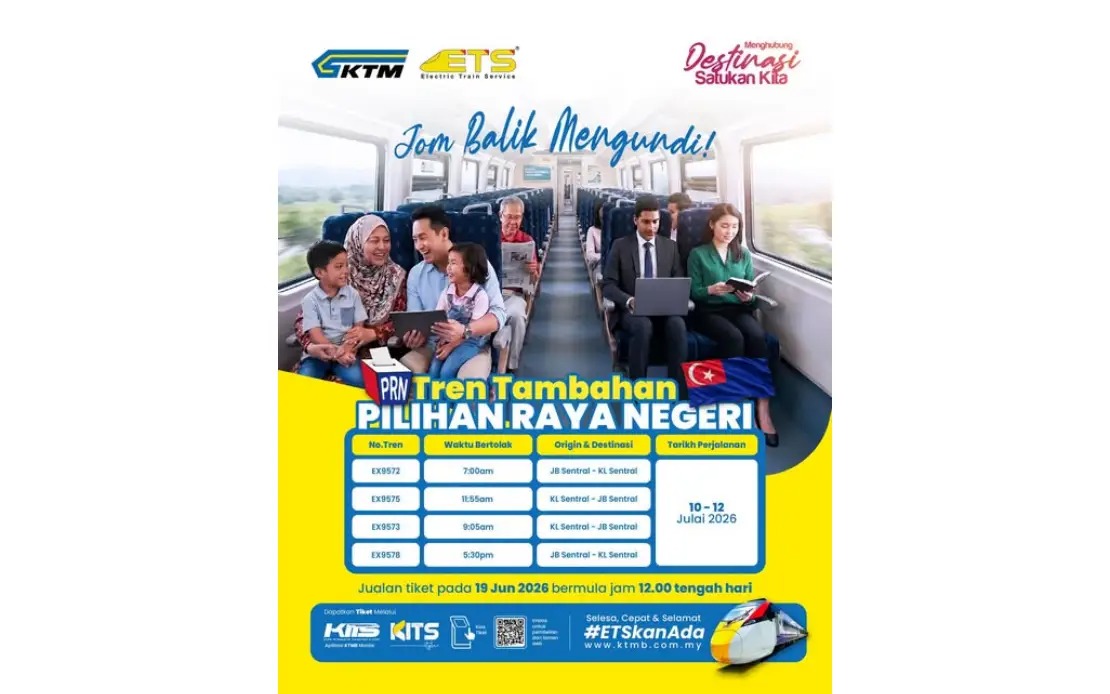 KTMB Lays On Extra Trains for Johor Election Voters