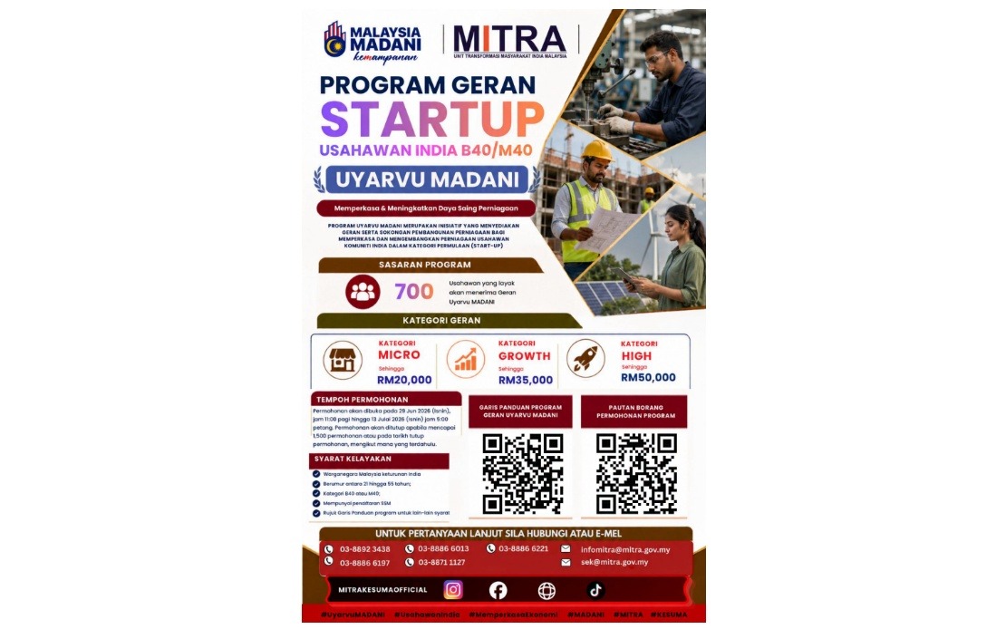 Applications Now Open for Uyarvu MADANI Startup Grant Supporting Indian Entrepreneurs