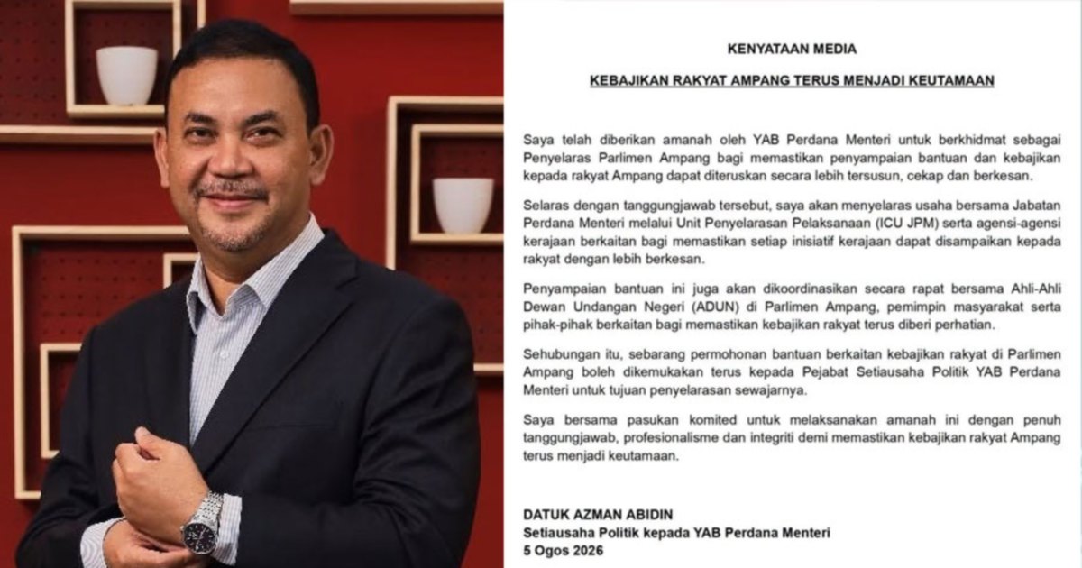 Anwar's Political Secretary Appointed Ampang Coordinator Amid PKR MP's Fund Access Suspension