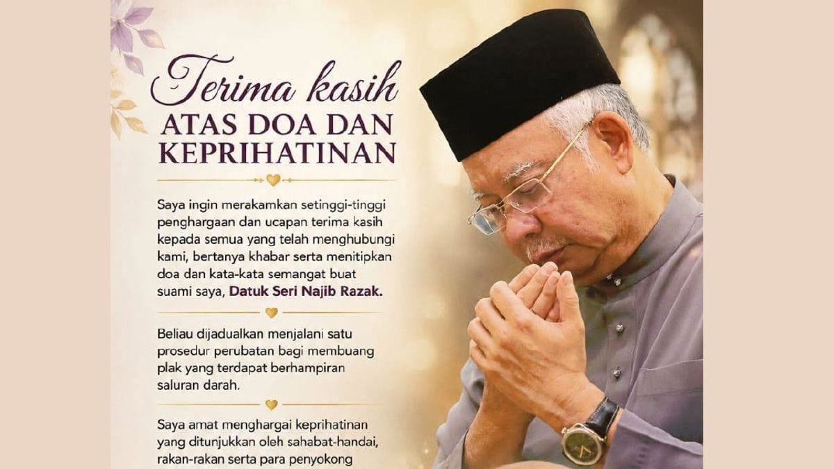 Rosmah appeals for prayers as Najib prepares for vascular surgery