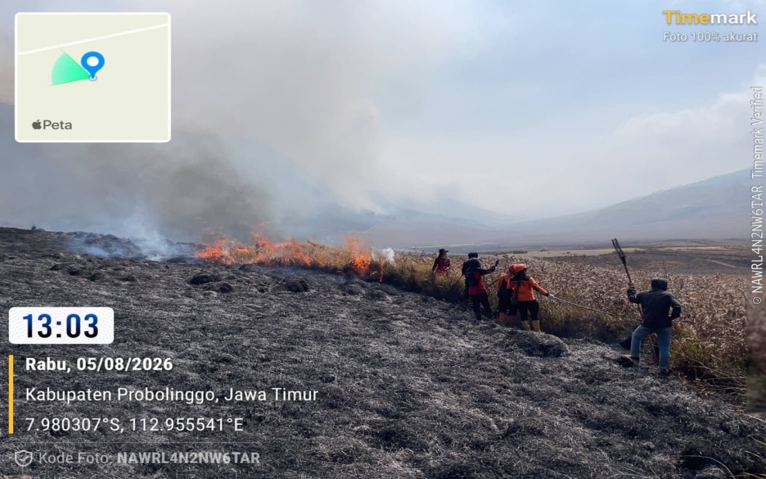 Indonesian Authorities Deploy Helicopters As Mount Bromo Wildfire Expands Across 60 Hectares