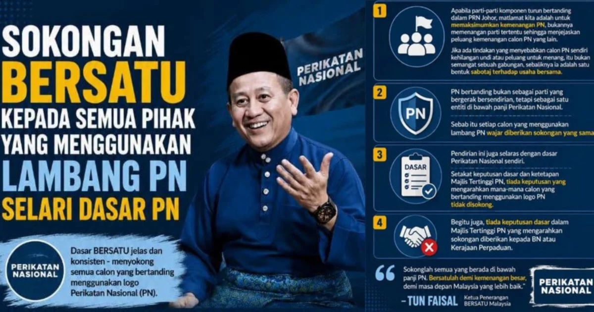 Bersatu Accuses Rebel Members of Sabotaging Perikatan's Johor Election Campaign