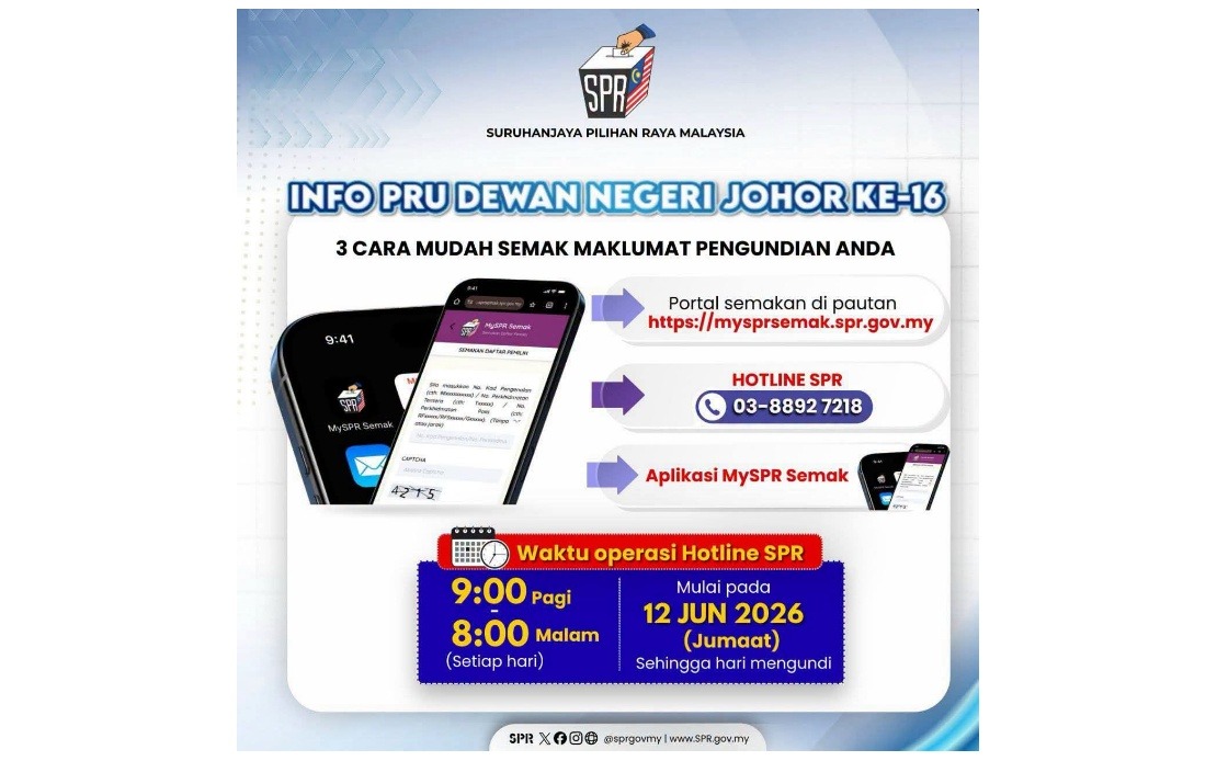 EC Urges Johor Voters to Verify Polling Details Before Saturday Election