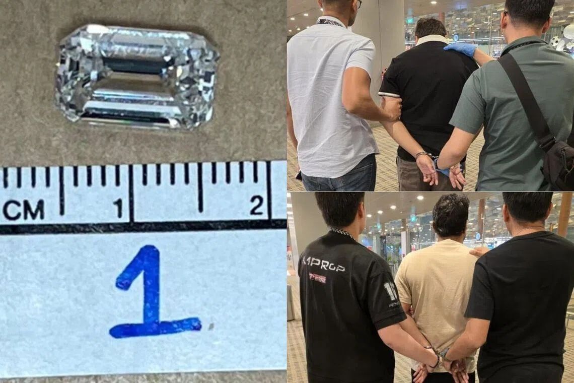 Two men arrested after S$235,000 diamond theft at Chinatown jewellery store