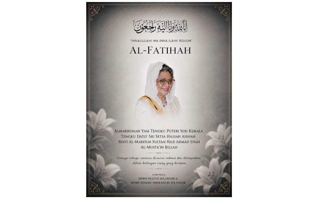 Selangor Royalty Offers Condolences Over Pahang Sultan's Sister's Passing