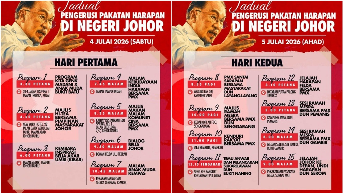 Anwar Launches Intensive Campaign Blitz Across Johor Ahead of State Election