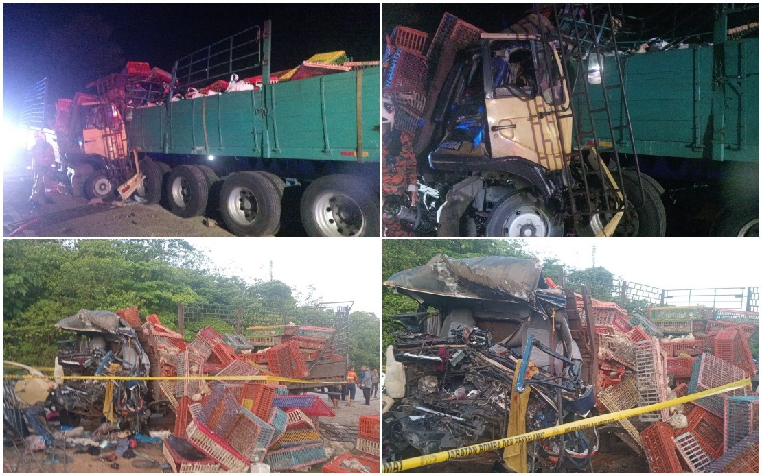 Three Killed as Chicken Lorry Collides with Trailer on East-West Highway in Tanah Merah