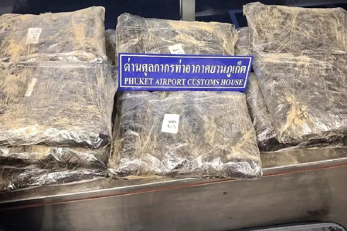 Two women arrested at Phuket airport attempting to smuggle 32kg of cannabis