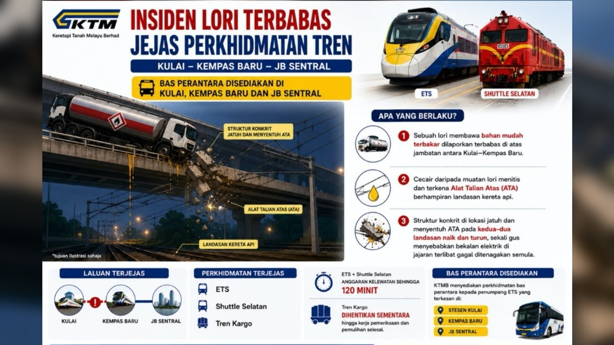 Lorry Incident Disrupts Rail Services on Kulai–Kempas Route