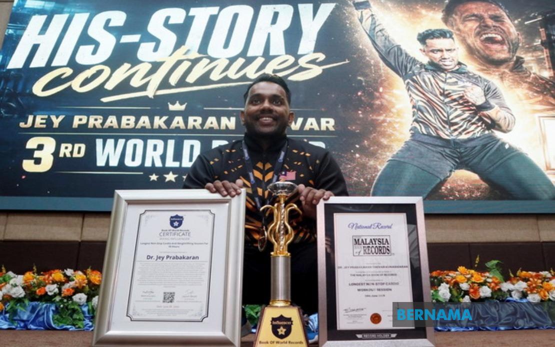 Dr Kjey Sets Third World Record in 18-Hour Fitness Challenge, Dedicates Achievement to Late Father