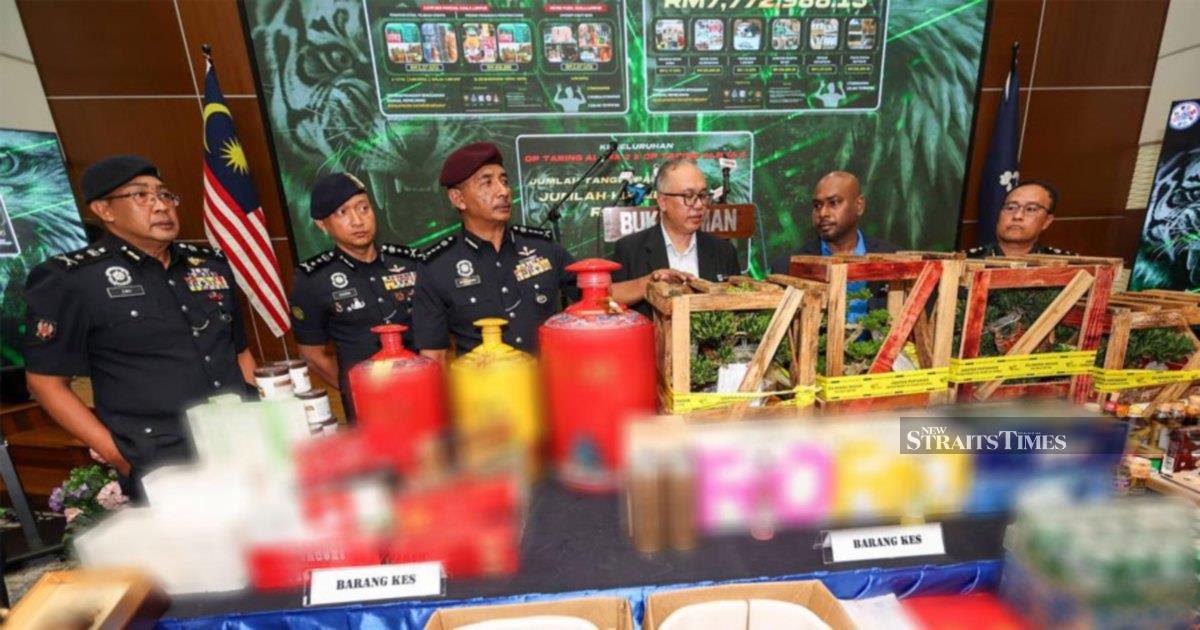 Five arrested as police crack down on smuggling ring, seize RM12.8 million in goods