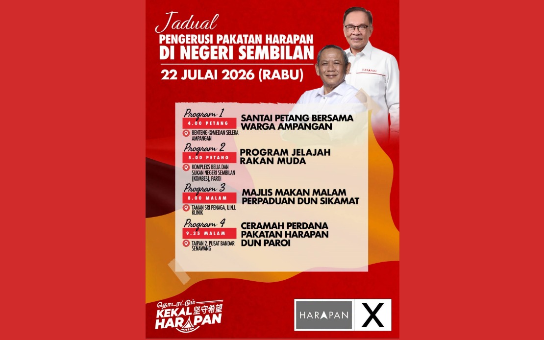 Anwar Launches Intensive Campaign Push in Negeri Sembilan to Solidify PH's Poll Prospects