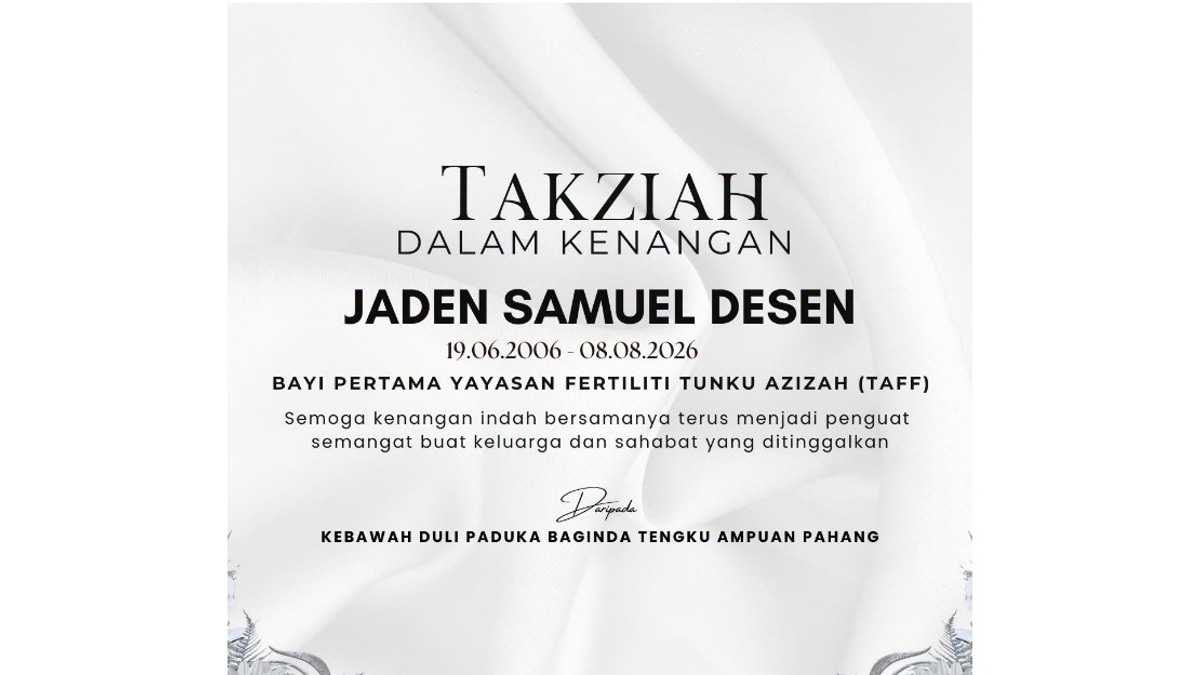 Tengku Ampuan Pahang Mourns Death of First TAFF IVF Baby